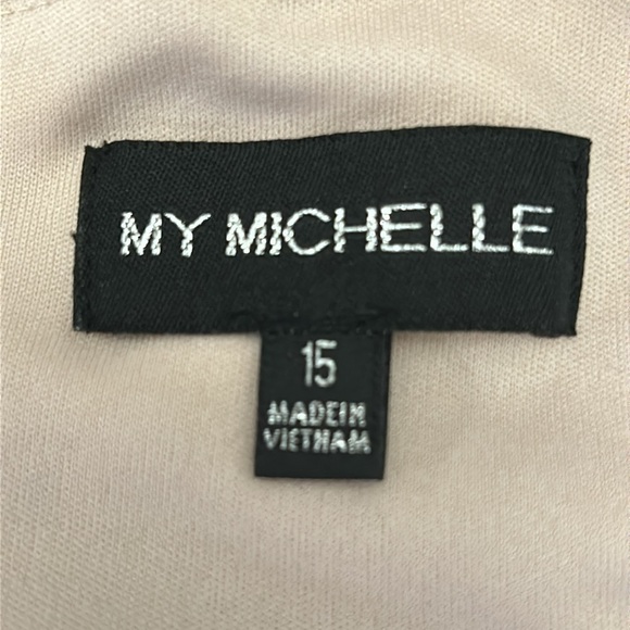 MY MICHELLE Two Tone Lace Skater Dress Juniors size 15 Women’s XL Black Nude - Picture 8 of 13